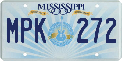 MS license plate MPK272