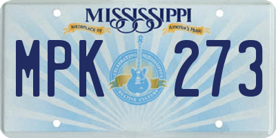 MS license plate MPK273