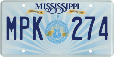 MS license plate MPK274