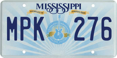 MS license plate MPK276