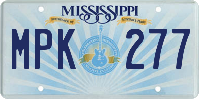 MS license plate MPK277