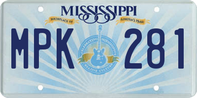 MS license plate MPK281