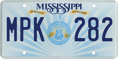 MS license plate MPK282