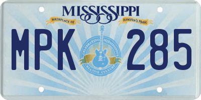 MS license plate MPK285