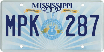 MS license plate MPK287