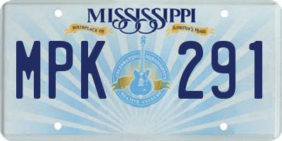 MS license plate MPK291