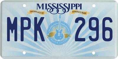 MS license plate MPK296