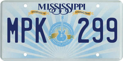 MS license plate MPK299