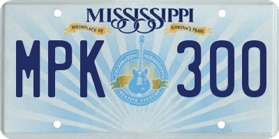 MS license plate MPK300
