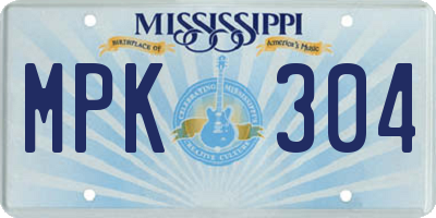 MS license plate MPK304