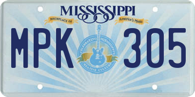 MS license plate MPK305