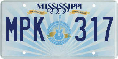 MS license plate MPK317