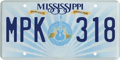 MS license plate MPK318