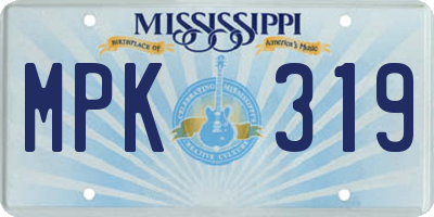 MS license plate MPK319