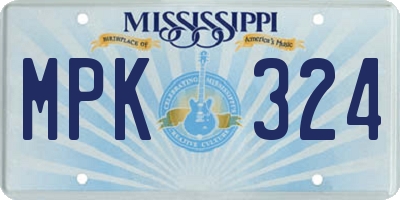 MS license plate MPK324