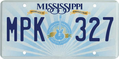MS license plate MPK327
