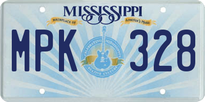 MS license plate MPK328