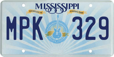 MS license plate MPK329
