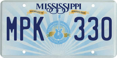 MS license plate MPK330