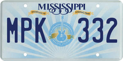 MS license plate MPK332