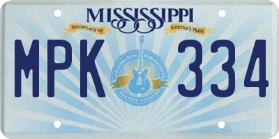 MS license plate MPK334