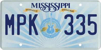 MS license plate MPK335