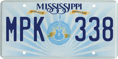 MS license plate MPK338
