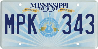 MS license plate MPK343