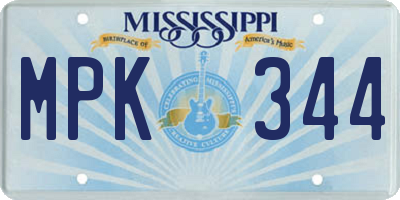 MS license plate MPK344