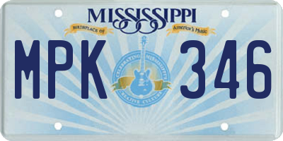 MS license plate MPK346