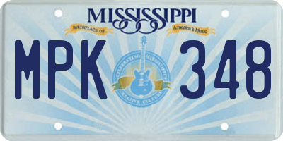 MS license plate MPK348