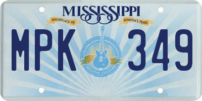 MS license plate MPK349