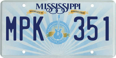 MS license plate MPK351