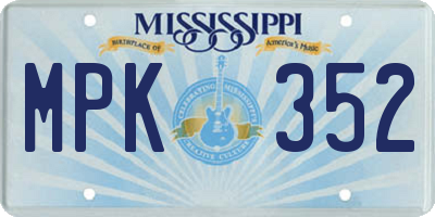 MS license plate MPK352