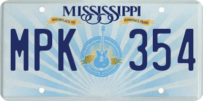 MS license plate MPK354