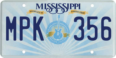 MS license plate MPK356