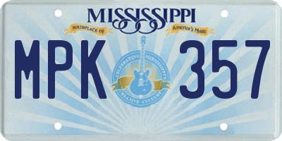 MS license plate MPK357