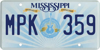 MS license plate MPK359