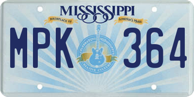 MS license plate MPK364