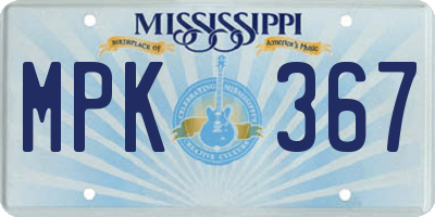 MS license plate MPK367