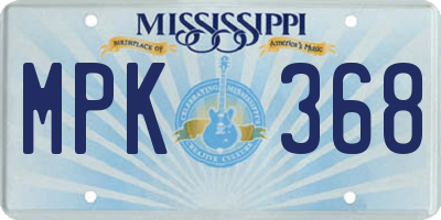 MS license plate MPK368