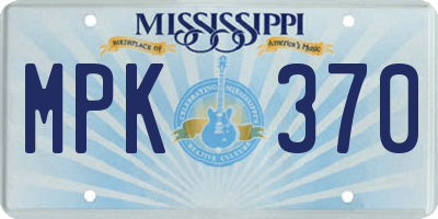 MS license plate MPK370