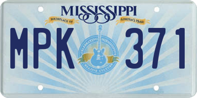MS license plate MPK371