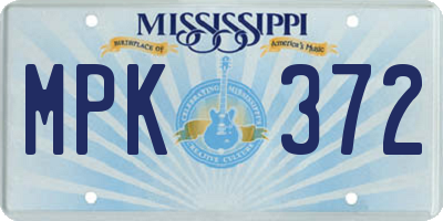 MS license plate MPK372