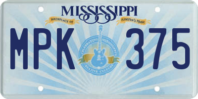 MS license plate MPK375