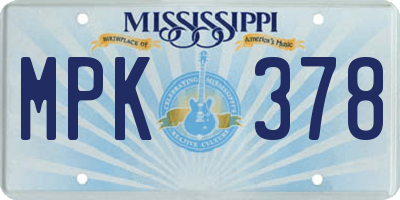MS license plate MPK378