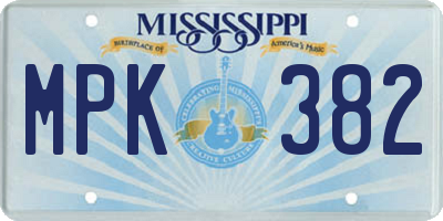 MS license plate MPK382