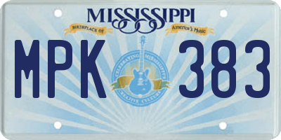 MS license plate MPK383