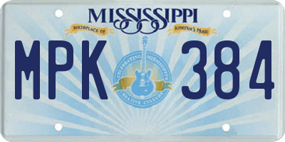 MS license plate MPK384