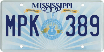 MS license plate MPK389
